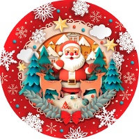 Pratos de 23 cm de Papai Noel - 6 unidades