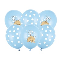 Balões de látex para bebé elefante 30 cm - 6 peças - PartyDeco