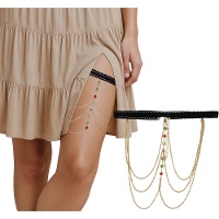 Liga com correntes e pedras coloridas