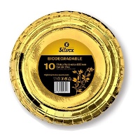 Placas de cartão de 22 cm metalizadas - 10 unidades