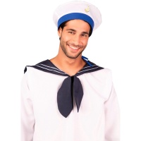 Boné de marinheiro azul e branco - 58 cm