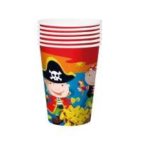 Copos Pirata Treasure Island 256ml - 6 peças