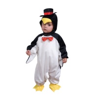 Fato de pinguim com laço para bebé