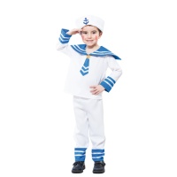 Fato de marinheiro azul e branco para bebé menino