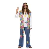 Fato de hippie pacifista para homem