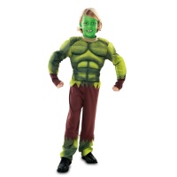 Fato de super-herói verde para criança