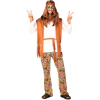 Fato hippie dos anos 70 para adulto