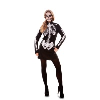 Fato de esqueleto com vestido para adultos