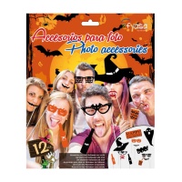 Kit para photo booth de Happy Halloween - 12 unidades