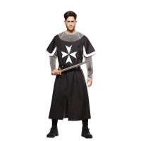 Fato de Cavaleiro Medieval Preto para homem