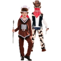 Fato de cowboy e índio para crianças