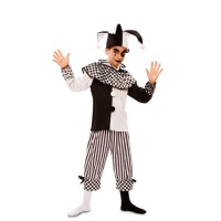 Fantasia de harlequim bobo para criança