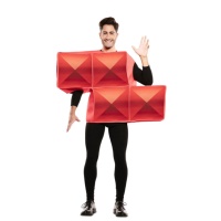 Traje Tetris Vermelho para adultos