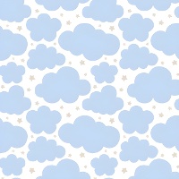 Tecido piqué de algodão Clouds - Indigo