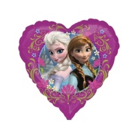 Balão de Elsa e Ana em forma de coração - 43 cm