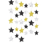 Pendente decorativo de estrelas de 2,10 m - 6 unidades