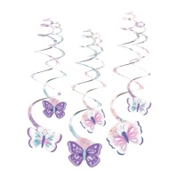 Pingentes decorativos de borboletas - 6 unid.