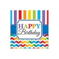 Guardanapos de Happy Birthday Arco-íris de 16,5 x 16,5 cm - 16 unidades