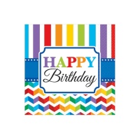 Guardanapos Happy Birthday Rainbow 16,5 x 16,5 cm - 16 unidades