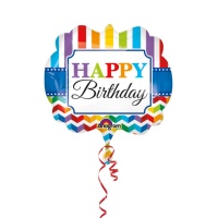 Feliz Aniversário Rainbow XL Silhouette Balloon - 63 x 55 cm