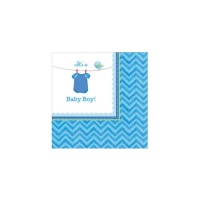 Guardanapos Blue Baby Party 12,5 x 12,5 cm - 16 unidades