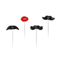 Velas de bigode 2 x 2 cm - 4 unidades