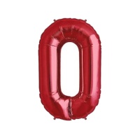 Balão vermelho número 0 100 cm