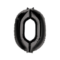 Balão de número '0' preto gigante de 63 x 88 cm - Anagram