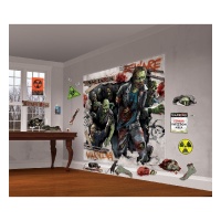 Mural decorativo de invasão de zombies