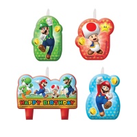 Velas Super Mario - 4 unidades