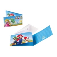 Convites Super Mario - 8 peças