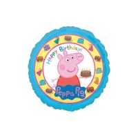 Balão redondo Happy Birthday de Peppa Pig de 43 cm - Anagram