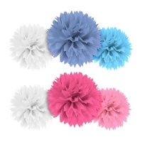 Pendentes Pom Pom - 3 unid.