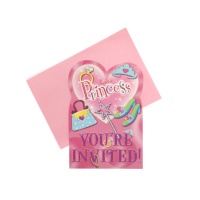 Convites de princesa - 8 peças