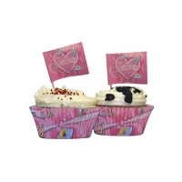 Molde e cápsulas para cupcakes de princesa - 24 unid.