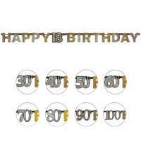 Grinalda Happy Birthday de Bolhas de Champanhe de 2,13 cm