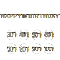 Grinalda de Feliz Aniversário Champagne Bubbles 2,13 cm