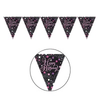 Galhardete de aniversário cor-de-rosa - 4,00 m