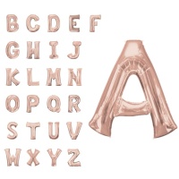 Balão com letras cor-de-rosa dourado 86 cm - Anagrama