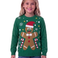 Suéter de Natal de Biscoito de Gengibre Infantil