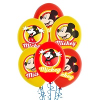 Balões de látex de Mickey Mouse coloridos - 6 unidades