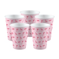 Copos Flamingo Hawaiian 250 ml - 8 unidades