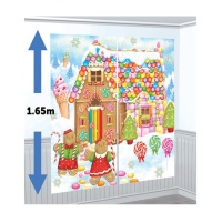Mural decorativo da casinha de chocolate - 85 x 165 cm