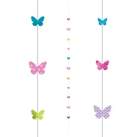 Fita decorativa borboletas para balões de festa - 1,82 m