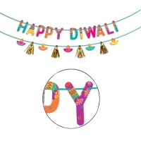 Happy Diwali Hindu Festival Wreath - 2 unidades