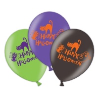 Balões de látex de Happy Halloween de 28 cm - Sempertex - 6 unidades