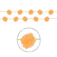 Grinalda de pompom cor-de-laranja Hindu - 2 unidades