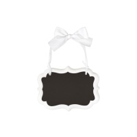 Mini letreiro de quadro suspenso com rebordo branco - 14 x 10 cm