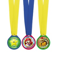 Medalhas sortidas Super Mario - 12 unid.