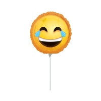Balão insuflado com pau Emoticon ri 17 cm - Anagrama